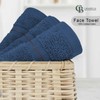 CASABELLA Premium Quality 12 R-Blue Face Towels (30x30CM) Highly Absorbent