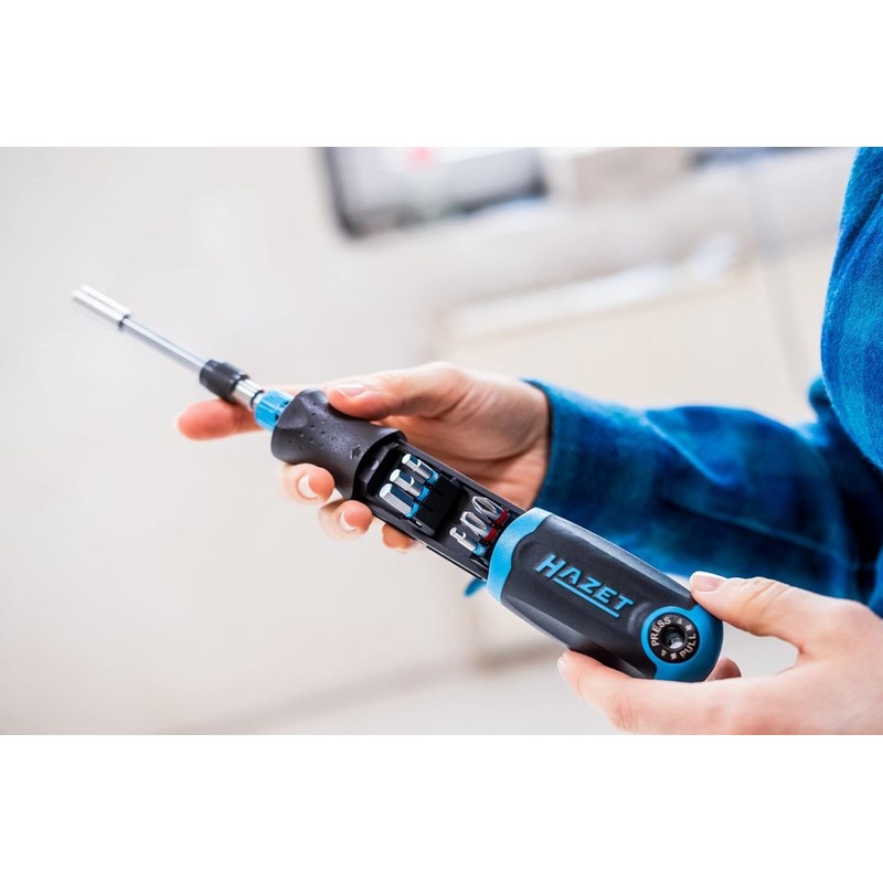 HAZET Bit Ratchet Screwdriver 810R-4 I Integrated Bit Holder Magazine