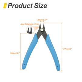 HARFINGTON 5" Flush Cut Pliers Small Precision Wire Cutter Side Cutter Diagonal Cutting Pliers for Jewelry Model Electronic 3D Print, Light Blue