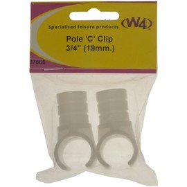 W4 Pole Clip 3/4inch - White, 2 Pack
