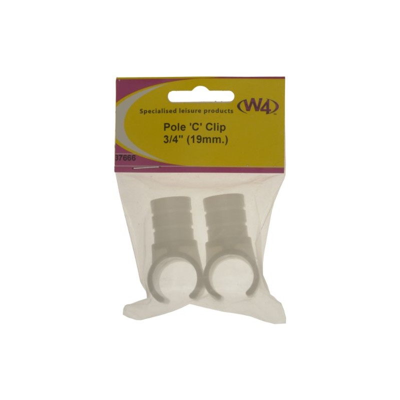 W4 Pole Clip 3/4inch - White, 2 Pack