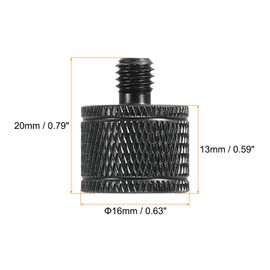 sourcing map Microphone Stand Adapter M8 Female to M6 Male Camera Screw Black