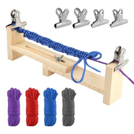 QWLWBU Adjustable Paracord Jig Bracelet Maker Wooden Jig Bracelet Maker,U Shape Wooden Frame Bracelet Jig Kit with 2 Clamp for DIY Craft Hand Knitting Bracelets Weaving(Size:8.66x1.77x3.35inch)