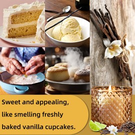 Creamy Vanilla Scented Candles,Gifts for Women Men, Large Jar Candle for Home Scented, Aromatherapy Candle, Organic Soy Wax Scented Candle (Spiced Sweet Scent)