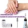 100 Pcs (180 Grit White)Sanding Bands Nail Drill Bit with