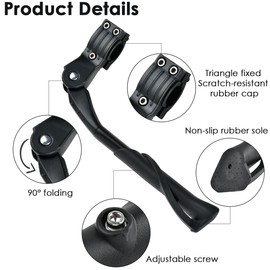 ZOGPLG Bicycle Stand Side Stand Bicycle Mountain Bike Non-Slip Rear Stand Universal Bicycle Stand 24-29 Inch for MTB, City Bike, E-Bike Stable Side Stand