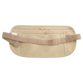 VONNST Portable Travel Belt Bag Comfortable Fanny Pack Secure Wallet for Cash Cards for Running Cycling Hiking for Men Women (khaki)
