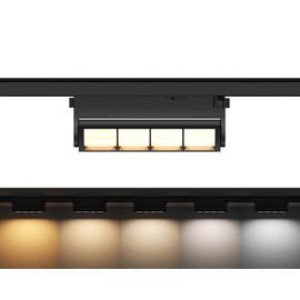 TuyuBEE 5 Color Linear H Track Lighting Heads H Type Track Light Heads Dimmable LED Track Lighting Fixtures Ceiling Spot Light, H Style Track Heads for H Track Lighting Rails, Black CRI90 12W 1 Pack