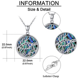 Odinstone Sea Turtle Necklace for Women, Sterling Silver Tortoise Necklaces Pendant Moonstone Ocean Jewelry Gifts for Mom