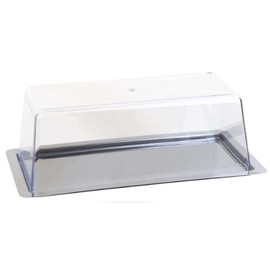 APS Serviertablett mit Haube – Premium Königskuchenplatte Made in Germany - langlebig, stapelbar und aus rostfreiem Edelstahl hergestellt, nicht spülmaschinenfest