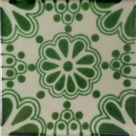 4.2x4.2 9 pcs Green Bouquet Talavera Mexican Tile