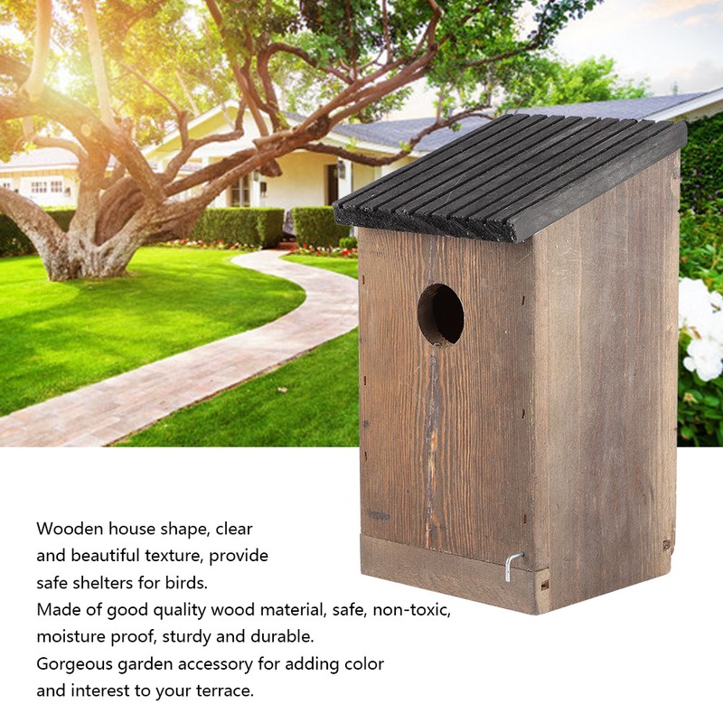 Hanging Wooden Bird House DIY Breeding Parrots Bird Nesting Box