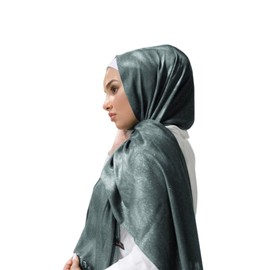 Hybeeh Sparkly Glitter Hijab Scarf for Women Shimmer Hijab Metallic Lightweight Wrap Pashmina Shawl for Women (Dusty Mint)