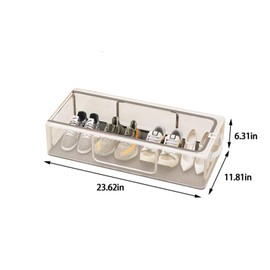 QIZHAN Household Multifunctional Transparent Shoe box Large capacity Stackable under the bed Shoes Storage box Bedroom Living room Storage Foldable Space-saving