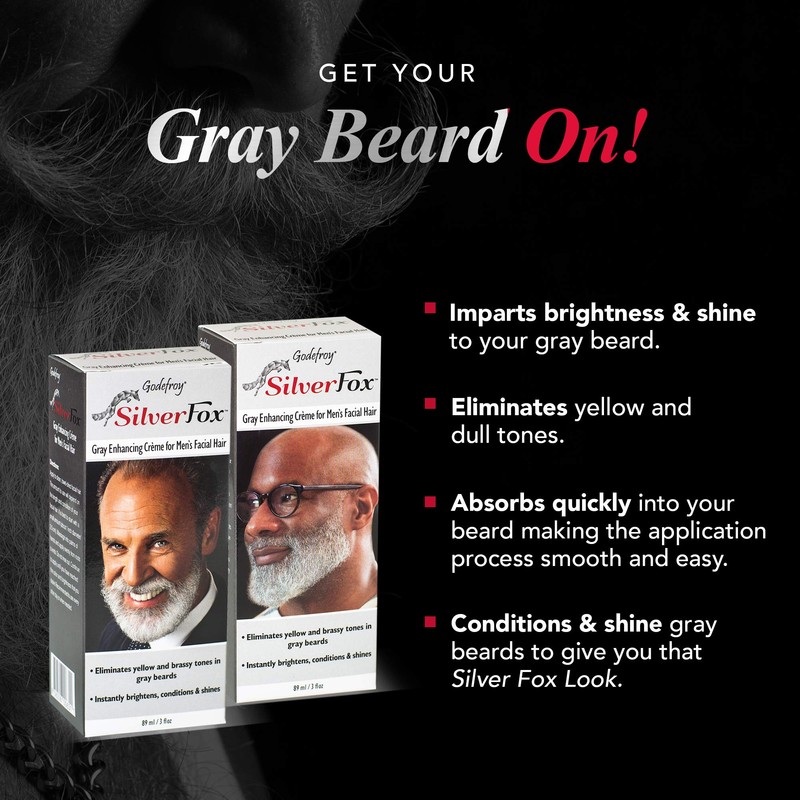 Godefroy Silver Fox Men's Silver And Gray Beard Brightener For