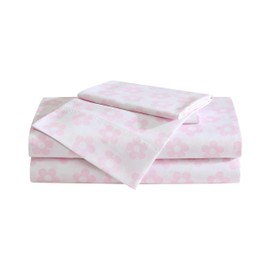 Betsey Johnson - Bed Sheets, 100% Silky Smooth Bedding with Matching Pillowcases, Stain & Wrinkle Resistant, Whimsical Inspired Home Essentials (Retro Daisy Pink, Queen)