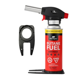 Butane Torch Holder Stabilizer Stand - Secure Base for Butane Canister Fuel Tank and Culinary Torch - Compatible with Standard 8 oz Butane Fuel Cans (Fuel Not Included)