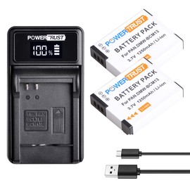 PowerTrust 2Pack DMW-BCM13E DMW-BCM13 BCM13 Battery and LED USB Charger for Panasonic DMW-BCM13,DMW-BCM13E,DMW-BCM13PP and Panasonic Lumix DC-TS7,DMC-FT5,DMC-LZ40,DMC-TS5,DMC-TZ37,DMC-TZ40,DMC-TZ41