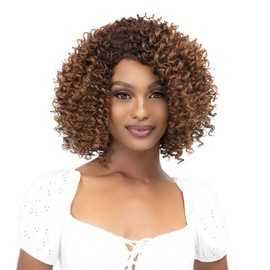 Janet Collection Natural Curly Aubrey Wig (LATTE BLONDE)