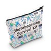 POFULL Skate Enthusiast Cosmetic Bag Skateboard Sports Lover Gift Skateboarding survival kit Skate Coach Gift (Skateboarding)