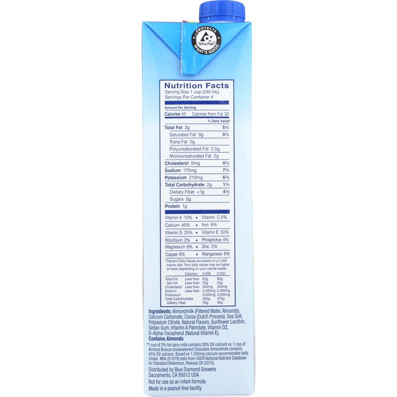 Blue Diamond Growers - Almond Breeze Almond Milk Unsweetened Chocolate