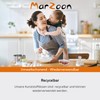 Marzoon 50 Plastic Jars Set with Lid, Small, Square, 280