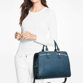 Dasein Women Satchel Handbags Shoulder Purses Totes Top Handle Work Bags with 3 Compartments (3-Dark Teal Blue)