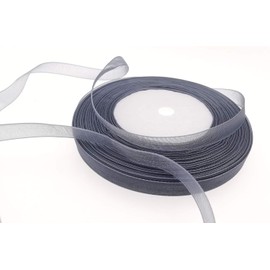 Dxeud Sheer Organza Ribbon (Gray, 3/8" x 50 Yards)