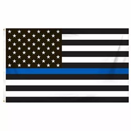 Flag Thin Blue Line American Flag 3ft X 5ft  Support Police