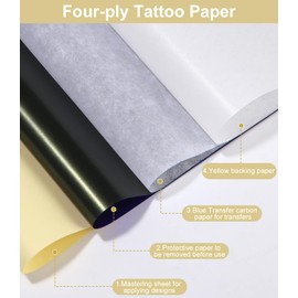 LEAZZLE 40 Sheets Tattoo Transfer Paper, A4 Tattoo Stencil Paper, Tattoo Paper for Commercial and Personal Use, Suitable for Tattoo Decoration
