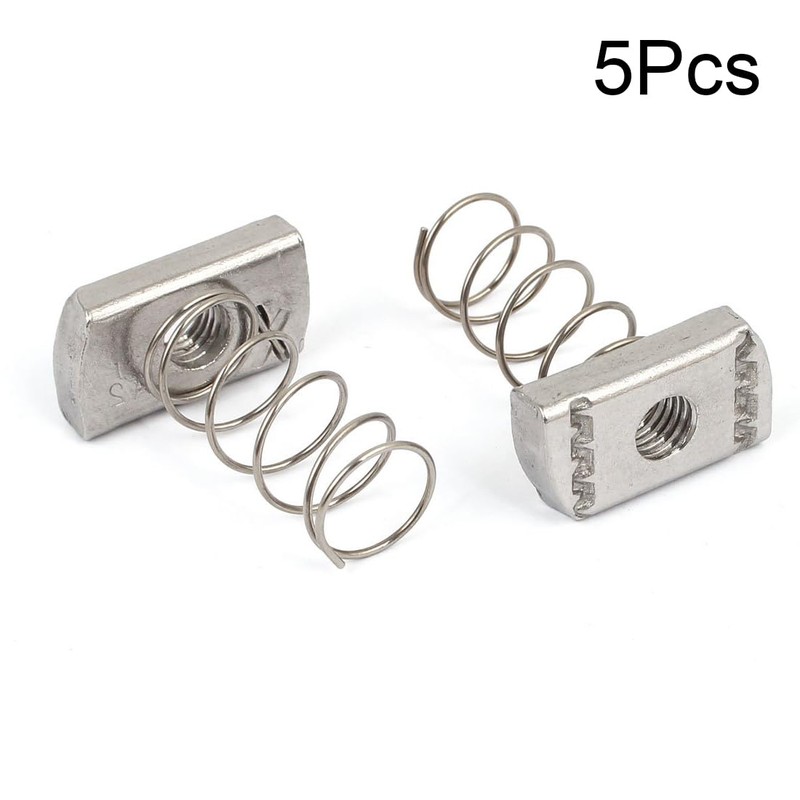 TA-VIGOR 5Pcs M10 304 Stainless Steel Long Spring Channel Nuts,