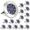 LYHOPE Solar Ground Lights Outdoor, 16 Pack 8 LED Solar