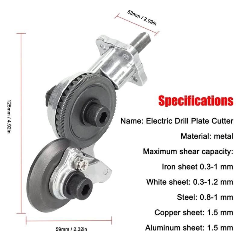 12V‑21V Lithium Ion Drill Plate Cutter Carbon Steel Electric Drill
