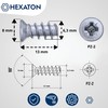 HEXATON Euro Screws with Countersunk Head 6.3 x 13 mm