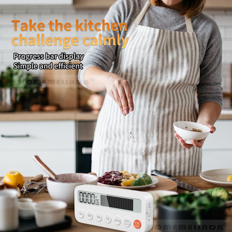 Visual Kitchen Timer Stopwatch with Progress Bar, Fast-Set Hour Minute