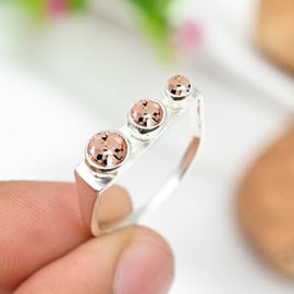 Morganit im Labor gezüchtet Edelstein Bandring 925 Sterling Silber Ring Herren & Damen Bandring Geschenkartikel Handgefertigter Schmuck TSR1265BC_27 (73 (23.2))