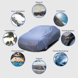 DASHIELD Ultimum Series Car Cover for Automobiles All Weather Outdoor Waterproof Breathable Full Coverage Dust, Scratch, Sun, Snow, Rain Protection Car Cover fit Sedan(Length up to 240 inch)