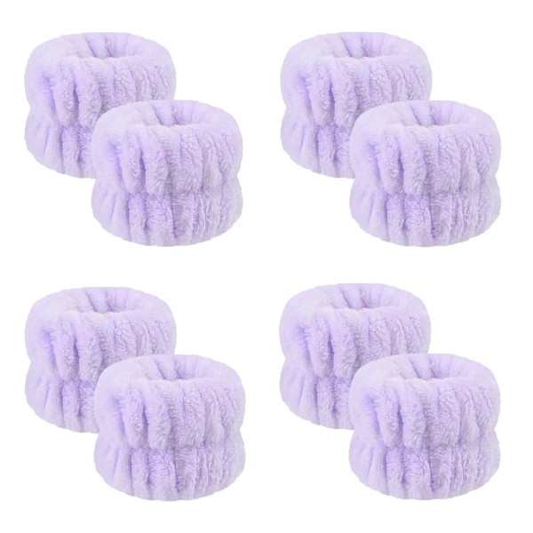 8Pcs Face Washing Wristbands, Anmieciu Microfiber Spa Wrist Bands for