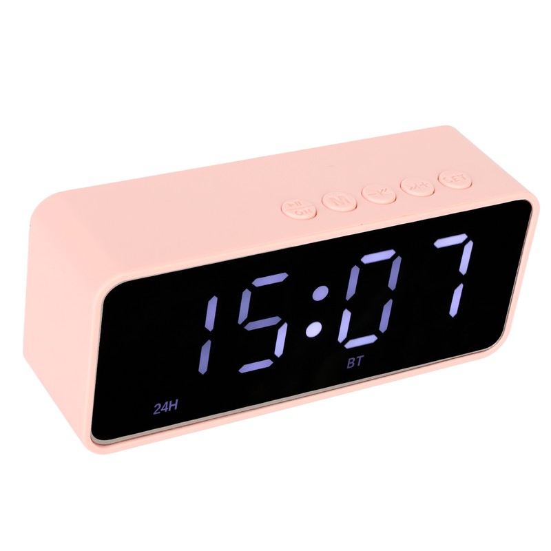 Alarm Clock Bluetooth Speaker Distortion Free USB Charging Mirror Display