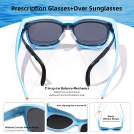 EYEBUDDY Fit Over Glasses Sunglasses for Kids Shades Polarized Sunglasses Oversized Square Sun Glasses Boys & Girls UV Protection