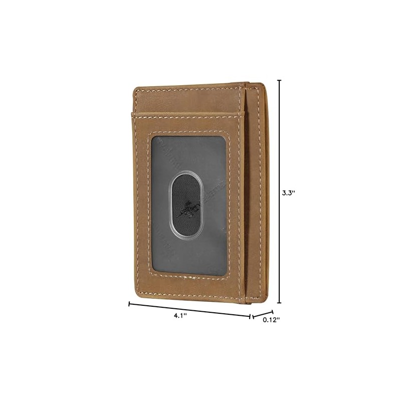 Travelambo Travelambo Slim Wallet Front Pocket Minimalist Leather RFID Blocking