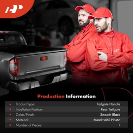 A-Premium Tailgate Handle Liftgate Latch Handle Compatible with Dodge Dakota 1997-2010 & Mitsubishi Raider 2006-2009, Smooth Black