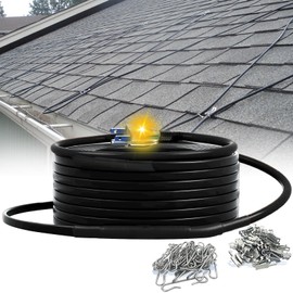 MAXKOSKO Roof Gutter Heat Cable for Snow Melting, Roof De-Icing Heat Tape with 10 ft Power Cold Lighted Plug, 7 W/Ft, 120 V, 125 Feet