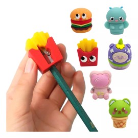 Lecute 6 Sacapuntas Kawaii Cute Figuras Saca Puntas Escolar Utiles