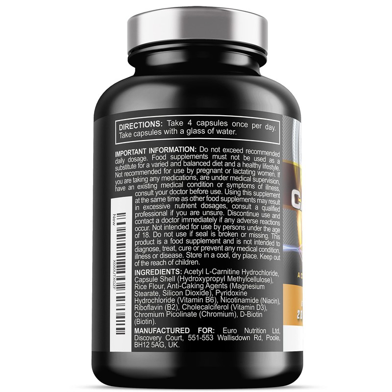 Acetyl L Carnitine Capsules - 2000mg Acetyl L-Carnitine x 30