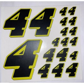 Unbranded Matte Black-w/ Yellow Shadow #4’s Racing Numbers  Rc Box L3