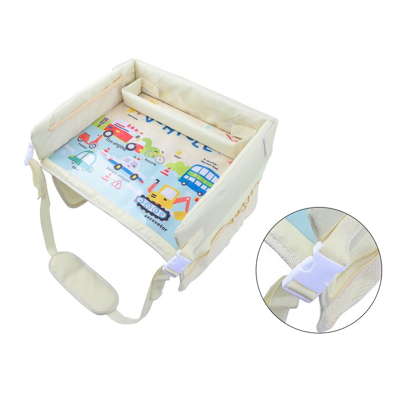 Kids Travel Tray Cartoon Pattern Waterproof Multifunctional Car Seat Lap