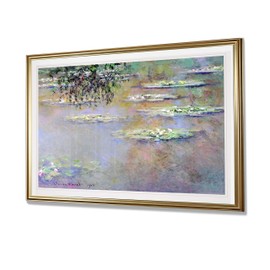 Monet Wall Art Collection Water Lilies, 1903 01 By Claude Monet Fine Giclee Prints Wall Art In Premium Quality Framed Ready to Hang Gold Frame