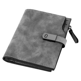 Women's Small Leather Small Purse Women's Small Mini Wallet with 16 Card Slots and Coin Compartment for Women Men Christmas Birthday Gifts (Dark Grey), gray, Minimalist