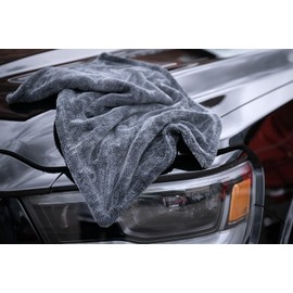 Nuke Guys Gamma Dryer L – Ultra Absorbent Drying Cloth 1400 gsm Grey 40 x 60 cm – Lint-Free Rounded Soft Fibres Scratch-Free Large – Premium Microfibre Cloth for Cars, Motorcycles, Bicycles